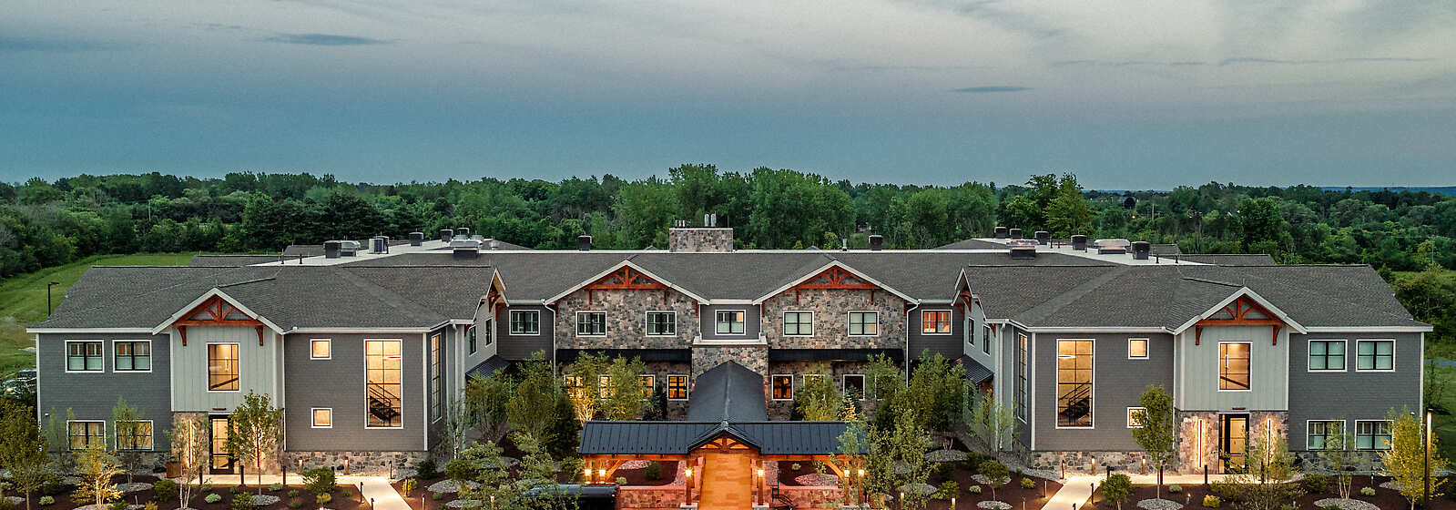Aerial View of Skaneateles Fields Resort & Spa, Curio Collection by Hilton