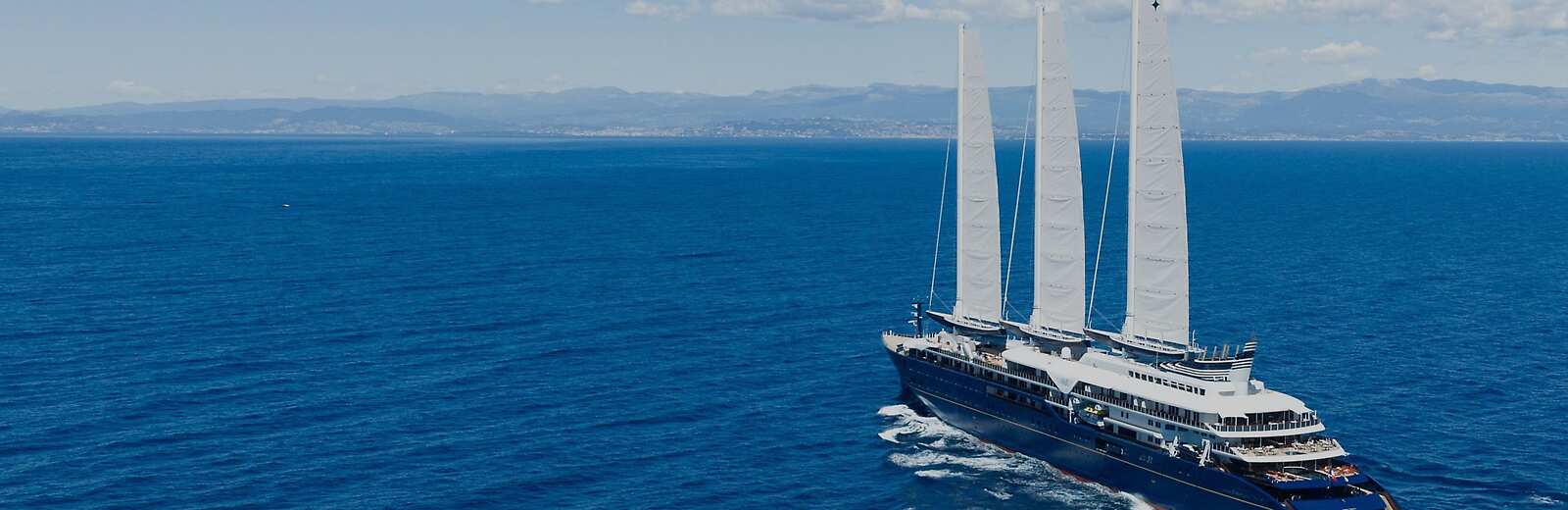 Sailing yacht navigating in the open sea