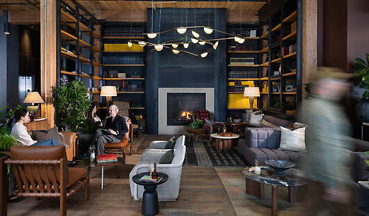 Hewing Hotel Fireplace Lounge