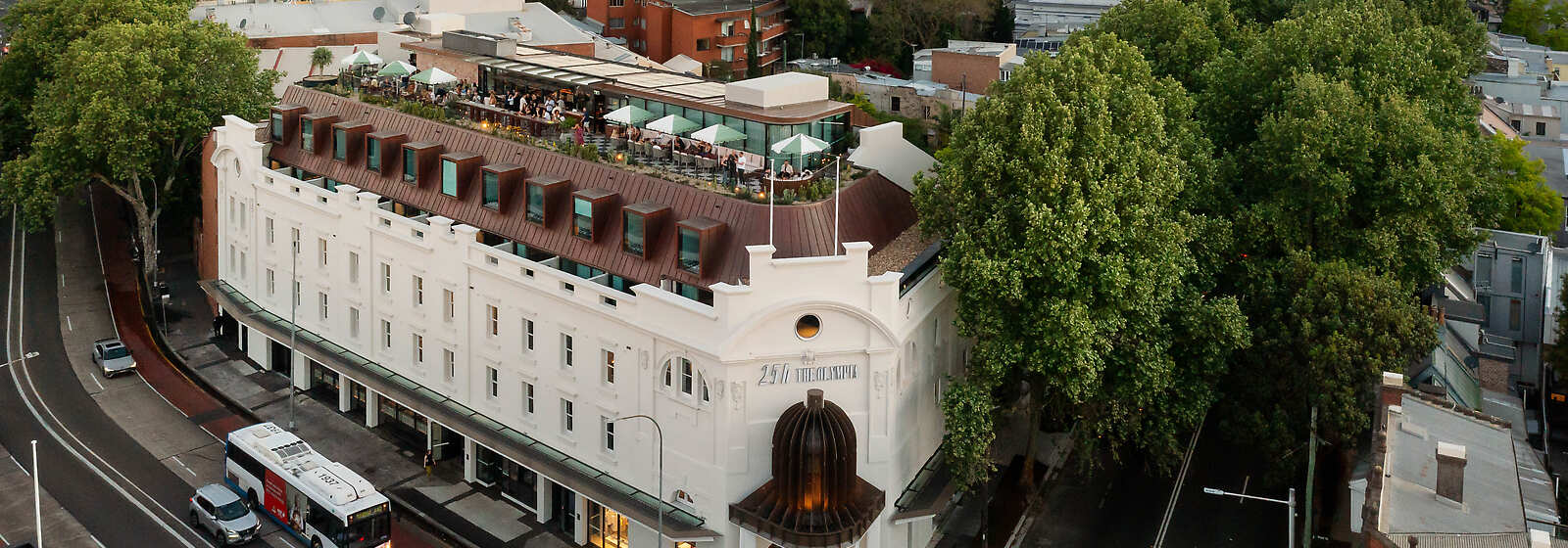 Aerial View of 25hours Hotel Sydney The Olympia