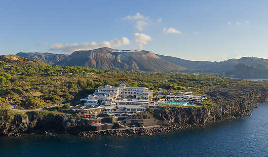 Aerial View of Hotel and Island 
