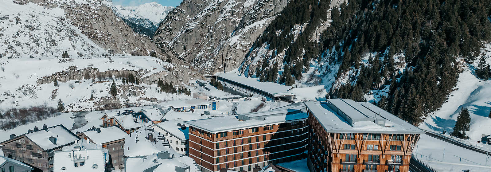Aerial View of Radisson Blu Hotel Reussen, Andermatt
