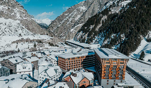 Aerial View of Radisson Blu Hotel Reussen, Andermatt