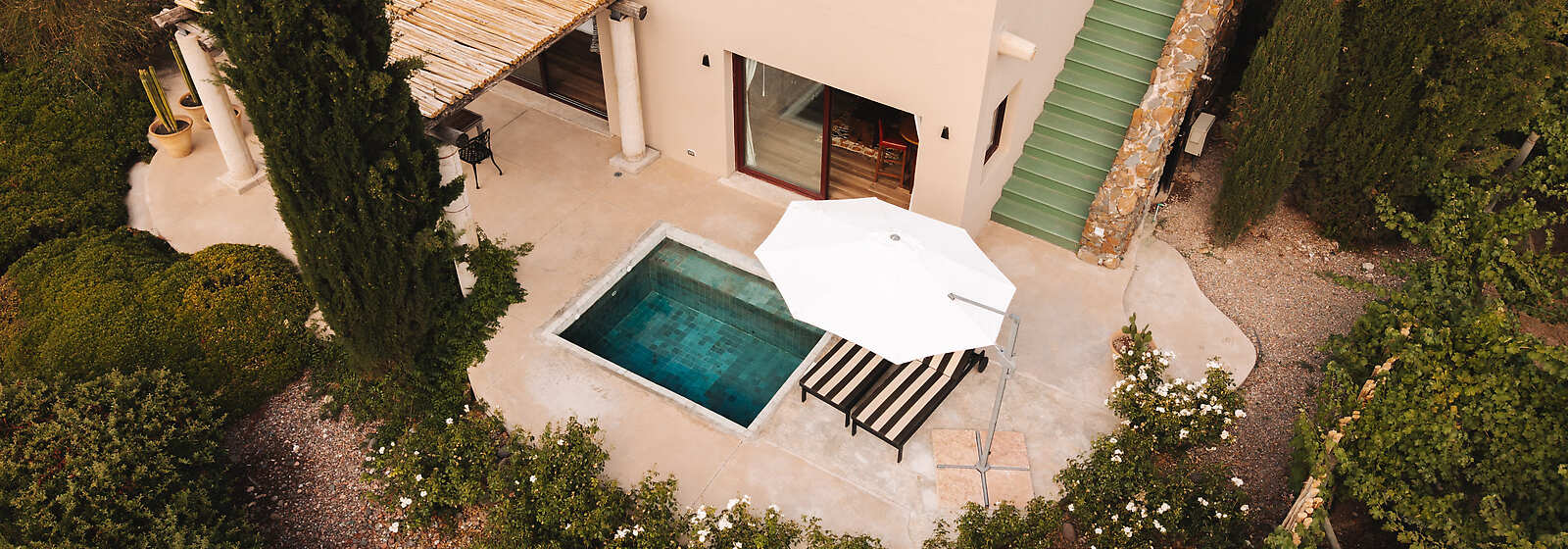 Aerial View of Vineyard Villa