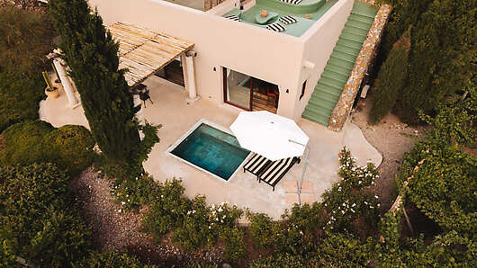 Aerial View of Vineyard Villa