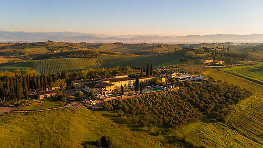 Aerial View of Villa Petriolo Tuscany