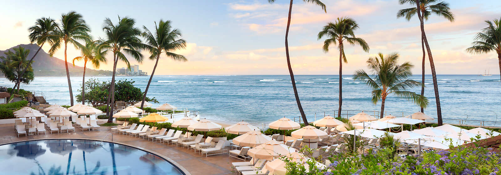 Aerial View of Halekulani Pool and Beach