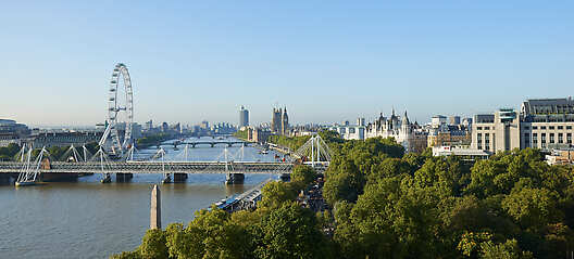 The Savoy's stunning Thames-side location.