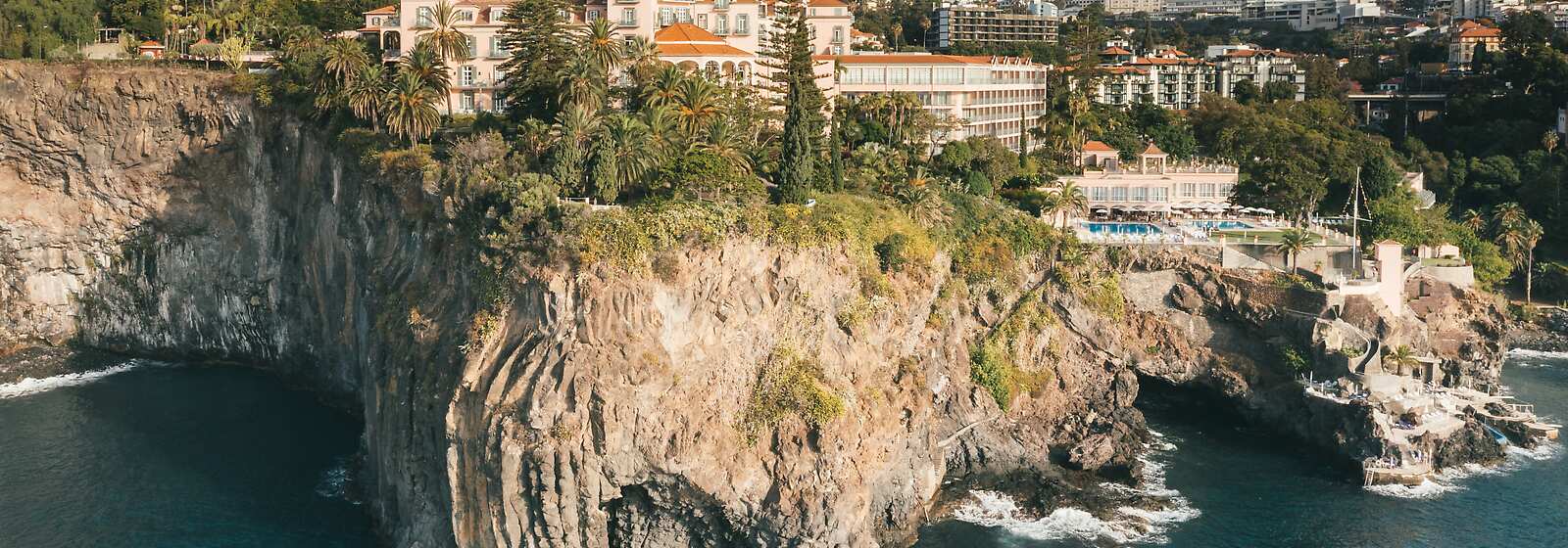 Aerial view of Reid’s Palace, A Belmond Hotel, Madeira
