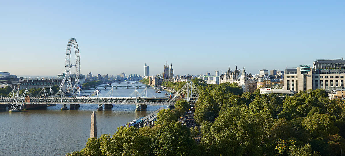 London Eye on River Thames city scape