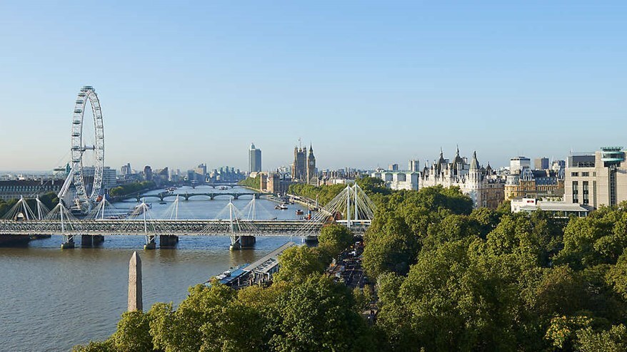 London Eye on River Thames city scape