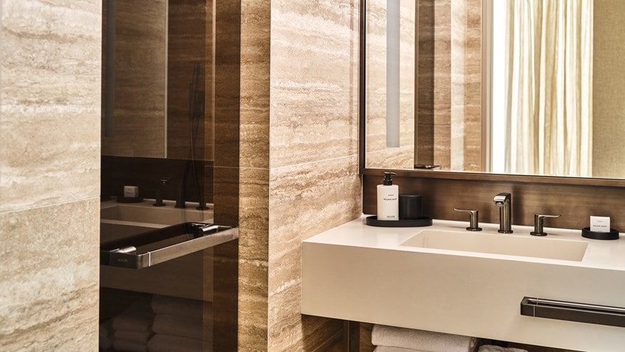 Guest bathroom with lotion and soap