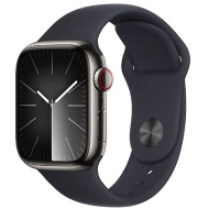＞ Apple Apple Watch Series 9（GPS + Cellularモデル）グラファイトステンレススチールケース×ミッドナイトスポーツバンド – M／Lの詳細を見る