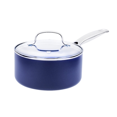 藍鑽 健康陶瓷不沾鍋 18cm 醬汁鍋/湯鍋 (含上蓋)